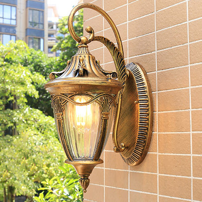 Applique murale à 1 lumière en aluminium à colonne européenne traditionnelle pour jardin 