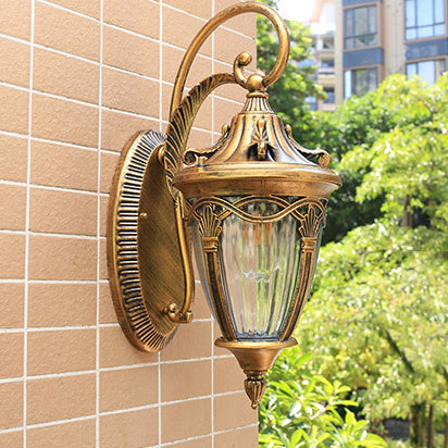 Applique murale à 1 lumière en aluminium à colonne européenne traditionnelle pour jardin 