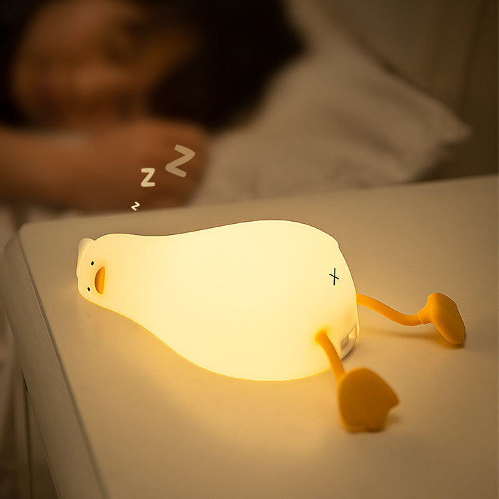 Lampe de table LED en silicone en forme de canard créatif contemporain pour salon 