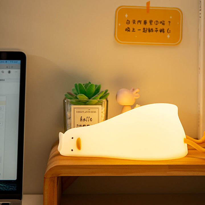 Lampe de table LED en silicone en forme de canard créatif contemporain pour salon 