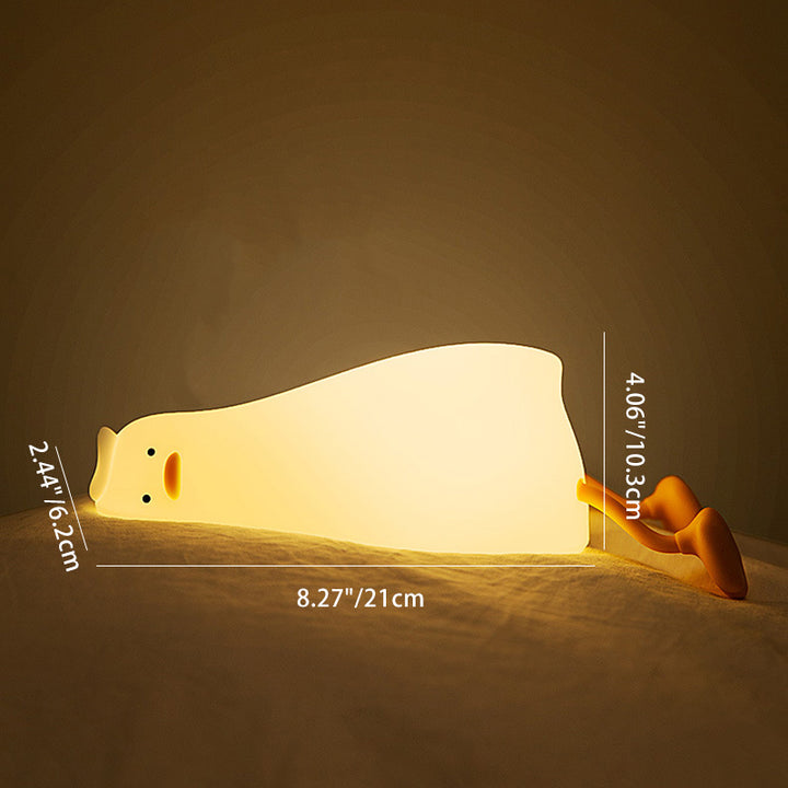 Lampe de table LED en silicone en forme de canard créatif contemporain pour salon 