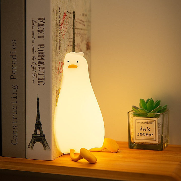 Lampe de table LED en silicone en forme de canard créatif contemporain pour salon 