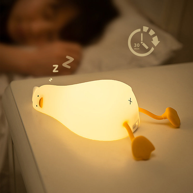 Lampe de table LED en silicone en forme de canard créatif contemporain pour salon 