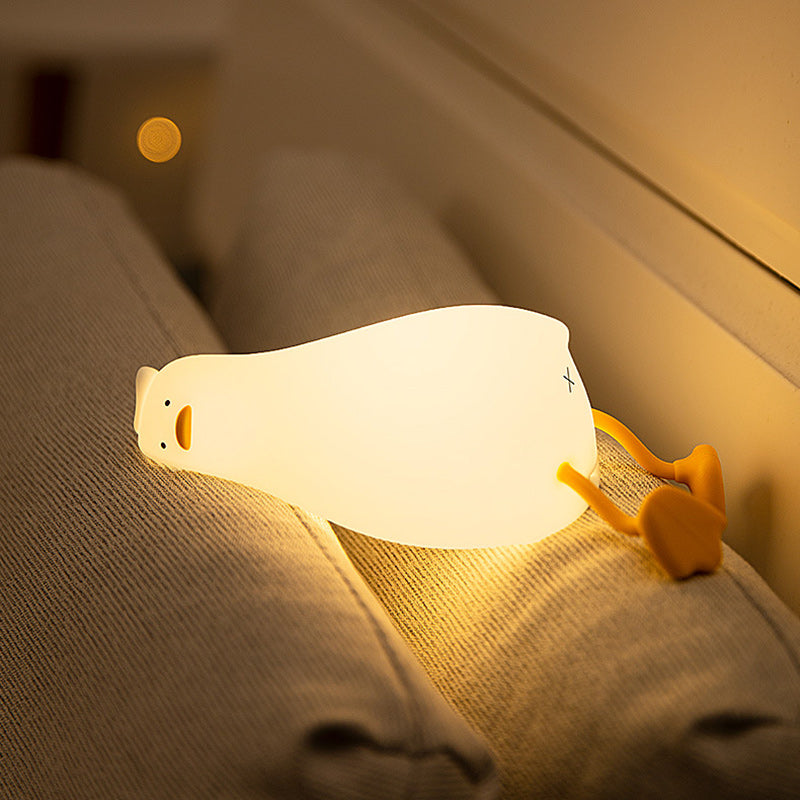 Lampe de table LED en silicone en forme de canard créatif contemporain pour salon 