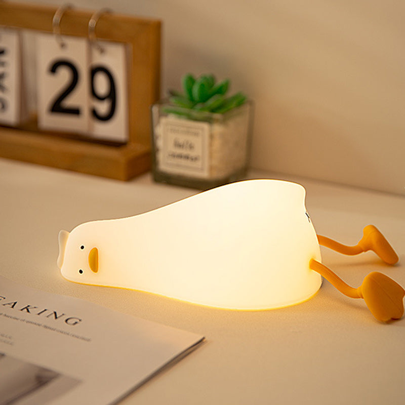 Lampe de table LED en silicone en forme de canard créatif contemporain pour salon 