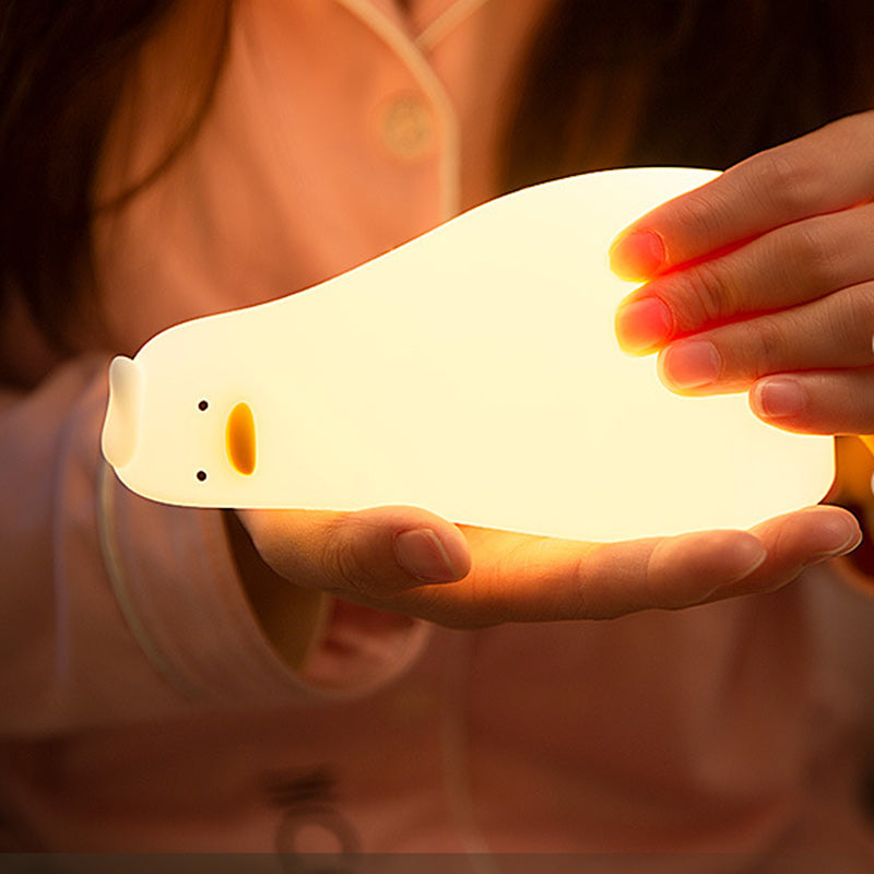 Lampe de table LED en silicone en forme de canard créatif contemporain pour salon 