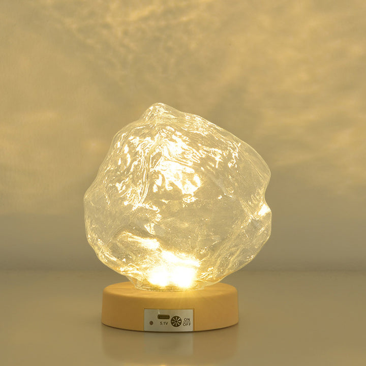 モダンアールデコトラペゾイドプラスチックガラスLEDテーブルランプリビングルーム用 