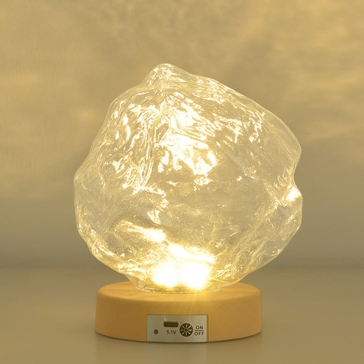 モダンアールデコトラペゾイドプラスチックガラスLEDテーブルランプリビングルーム用 