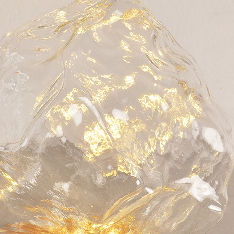 モダンアールデコトラペゾイドプラスチックガラスLEDテーブルランプリビングルーム用 