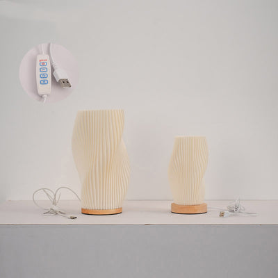 Modern Art Deco Column Plastic LED Table Lamp For Living Room