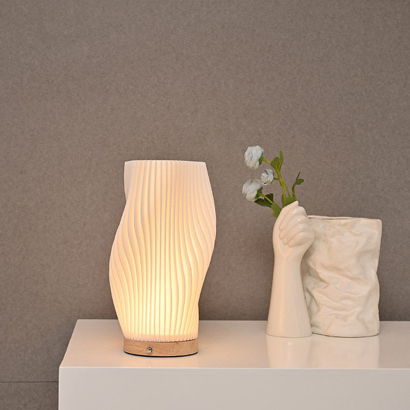 Modern Art Deco Column Plastic LED Table Lamp For Living Room
