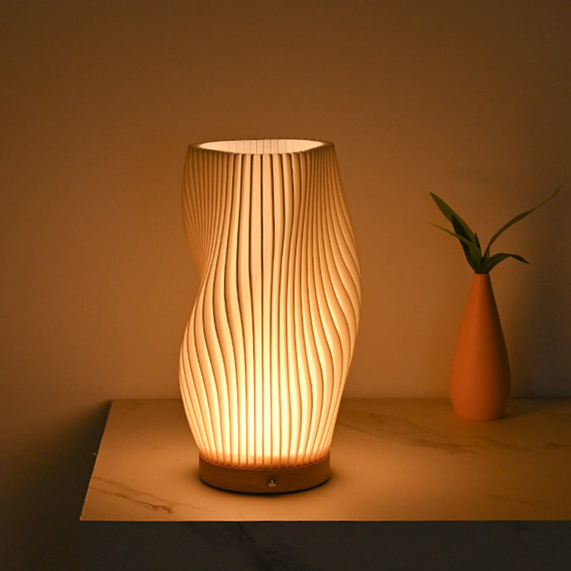 Modern Art Deco Column Plastic LED Table Lamp For Living Room