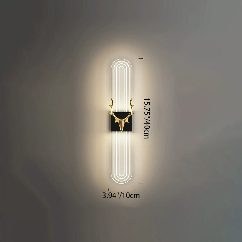 Lámpara Aplique de Pared LED de Aluminio Acrílico Rectangular Nórdica Contemporánea para Sala de Estar 