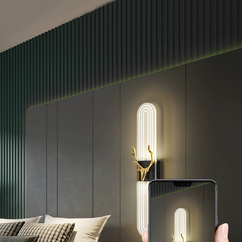 Lámpara Aplique de Pared LED de Aluminio Acrílico Rectangular Nórdica Contemporánea para Sala de Estar 