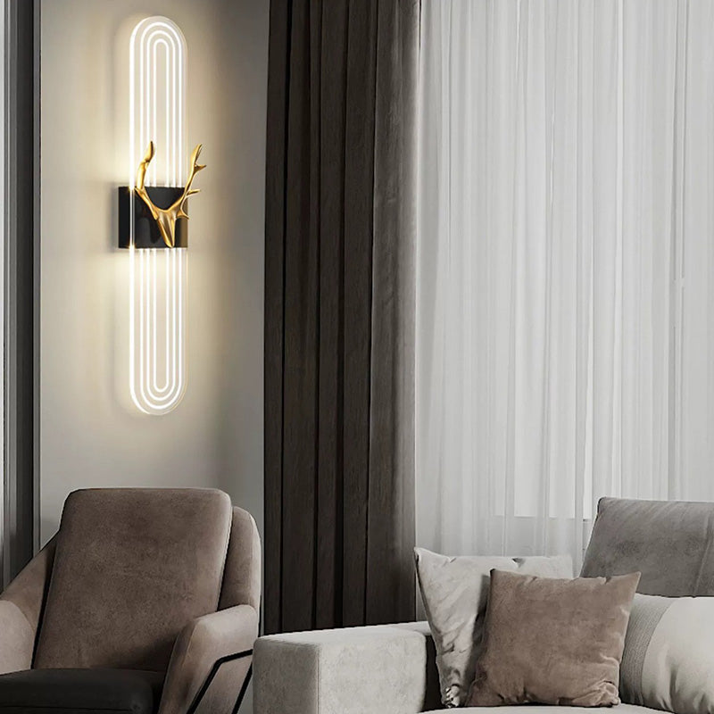 Lámpara Aplique de Pared LED de Aluminio Acrílico Rectangular Nórdica Contemporánea para Sala de Estar 