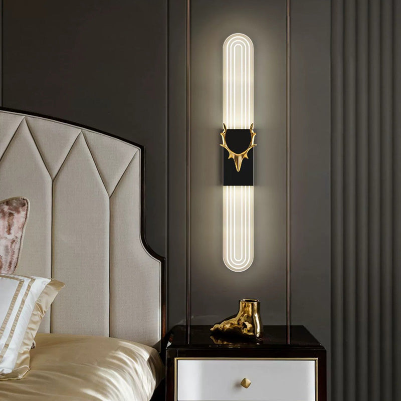 Lámpara Aplique de Pared LED de Aluminio Acrílico Rectangular Nórdica Contemporánea para Sala de Estar 