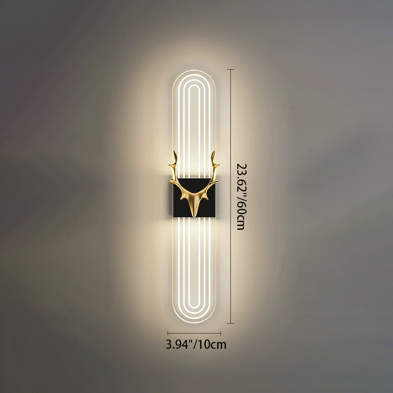 Lámpara Aplique de Pared LED de Aluminio Acrílico Rectangular Nórdica Contemporánea para Sala de Estar 