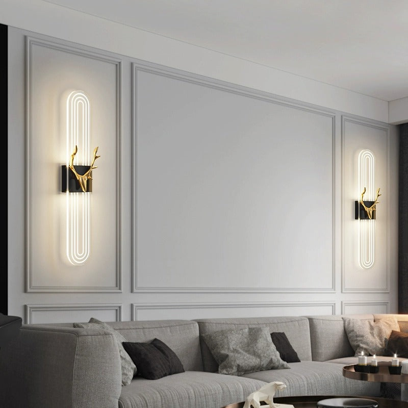 Lámpara Aplique de Pared LED de Aluminio Acrílico Rectangular Nórdica Contemporánea para Sala de Estar 