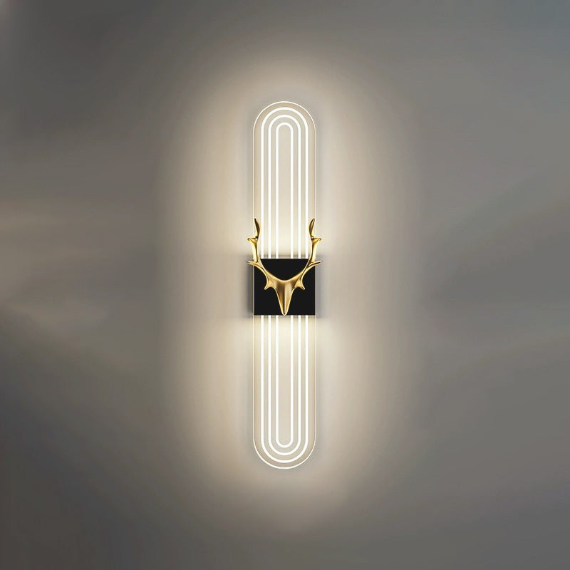 Lámpara Aplique de Pared LED de Aluminio Acrílico Rectangular Nórdica Contemporánea para Sala de Estar 