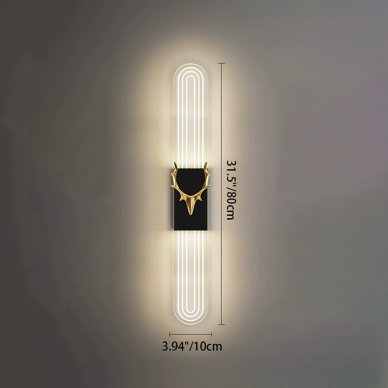 Lámpara Aplique de Pared LED de Aluminio Acrílico Rectangular Nórdica Contemporánea para Sala de Estar 