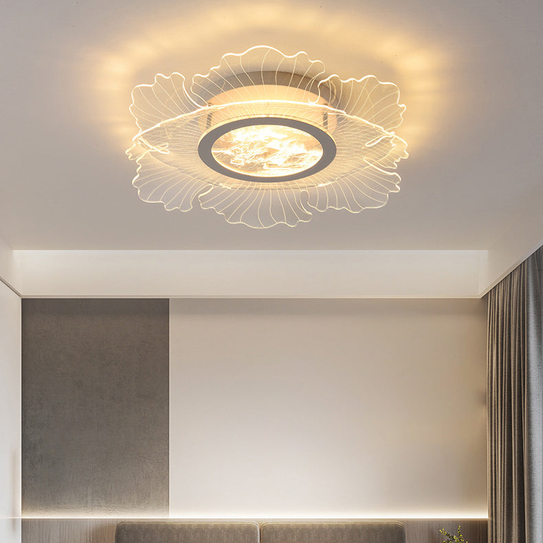 Plafonnier LED en acrylique rond nordique contemporain en fer pour salon 