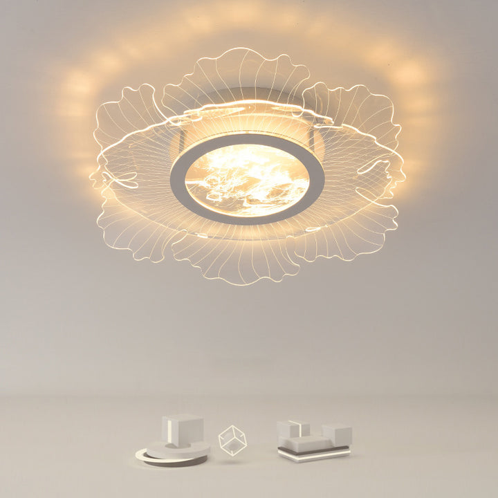 Plafonnier LED en acrylique rond nordique contemporain en fer pour salon 