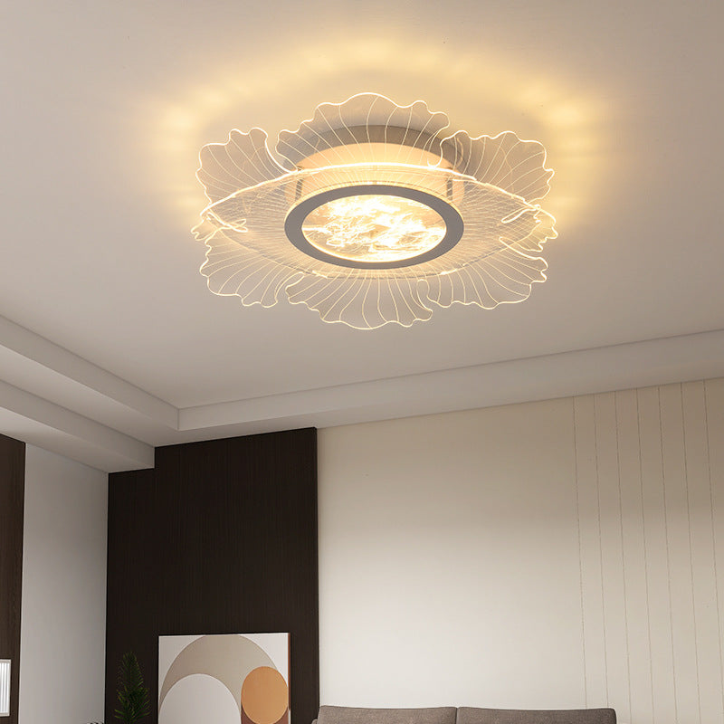 Plafonnier LED en acrylique rond nordique contemporain en fer pour salon 