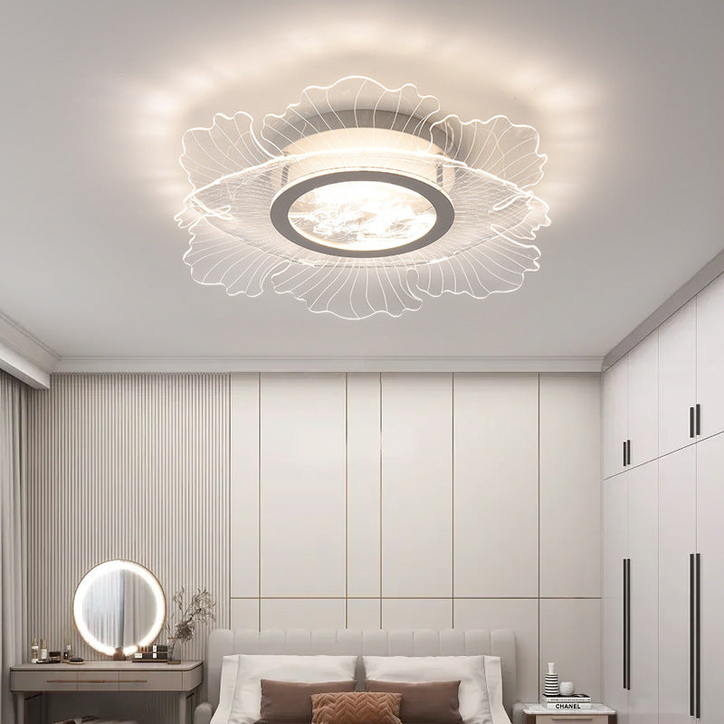 Plafonnier LED en acrylique rond nordique contemporain en fer pour salon 