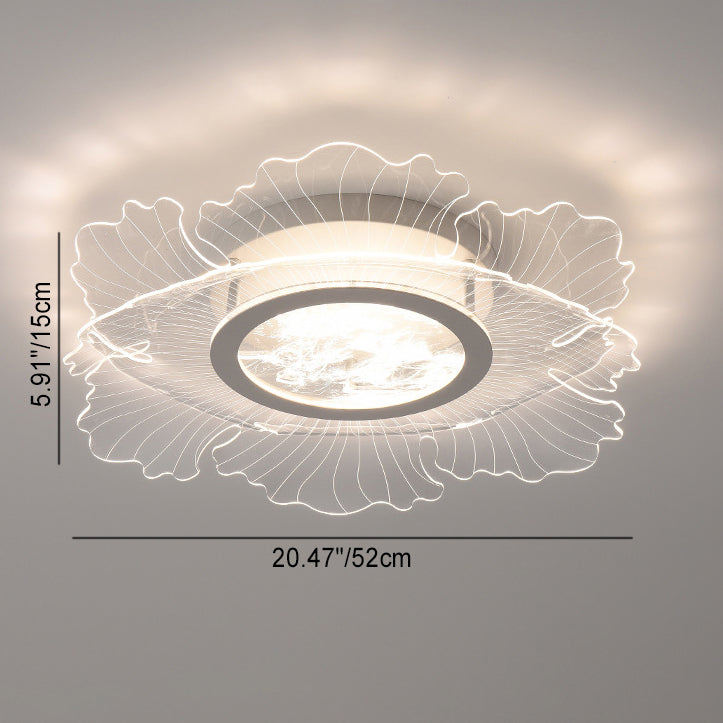 Plafonnier LED en acrylique rond nordique contemporain en fer pour salon 