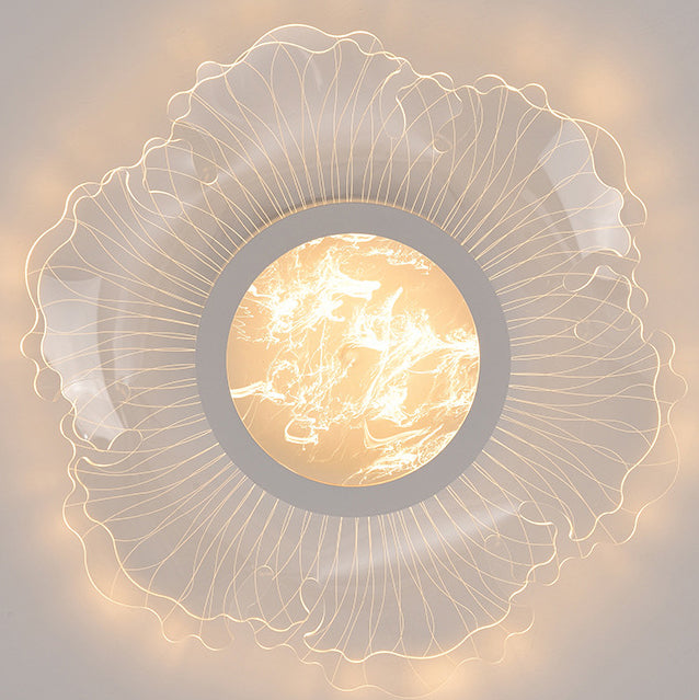 Plafonnier LED en acrylique rond nordique contemporain en fer pour salon 