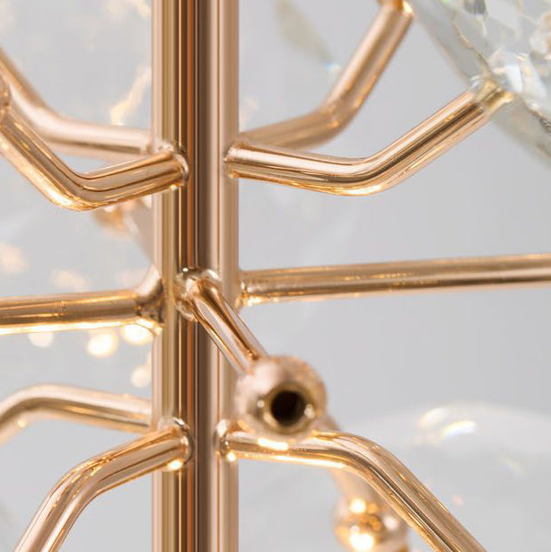 Zeitgenössische Luxus Globe Stahl Kristall LED Pendelleuchte für Wohnzimmer 