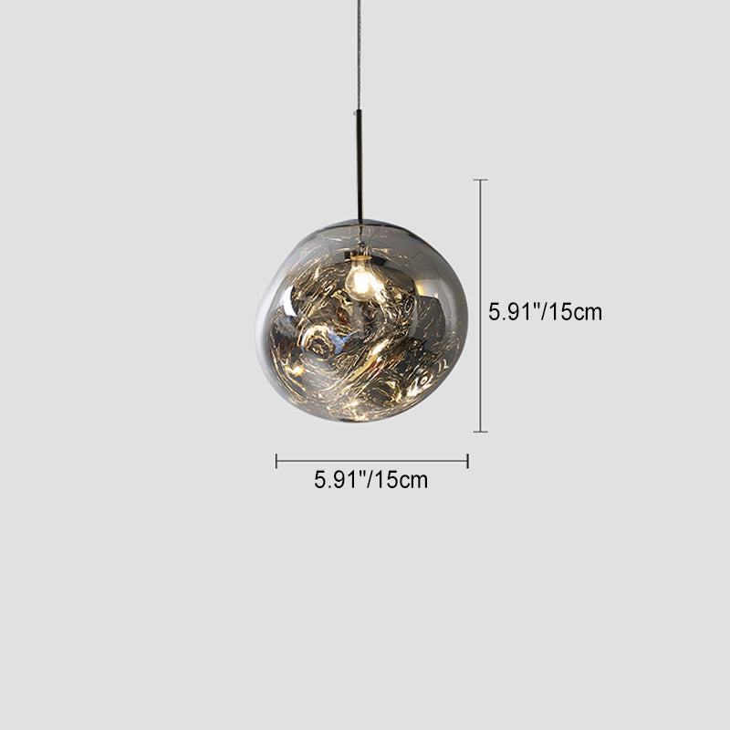Globe nordique contemporain en aluminium acrylique à 1 lumière pour salon 