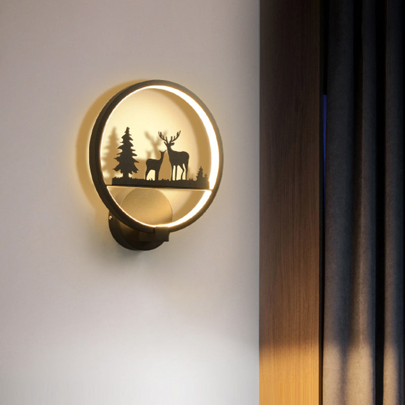 Contemporary Nordic Round Iron Silicone LED Wall Sconce Lamp For Living Room