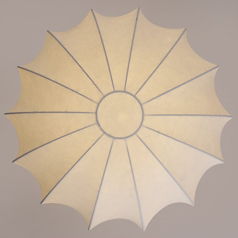 Plafonnier traditionnel rond en fer et soie japonais à 3 lumières pour salon 