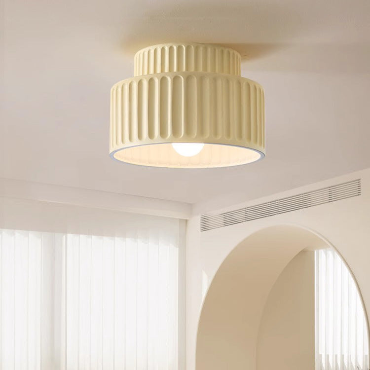 Plafonnier moderne minimaliste rond en résine à 1 lumière pour salon 