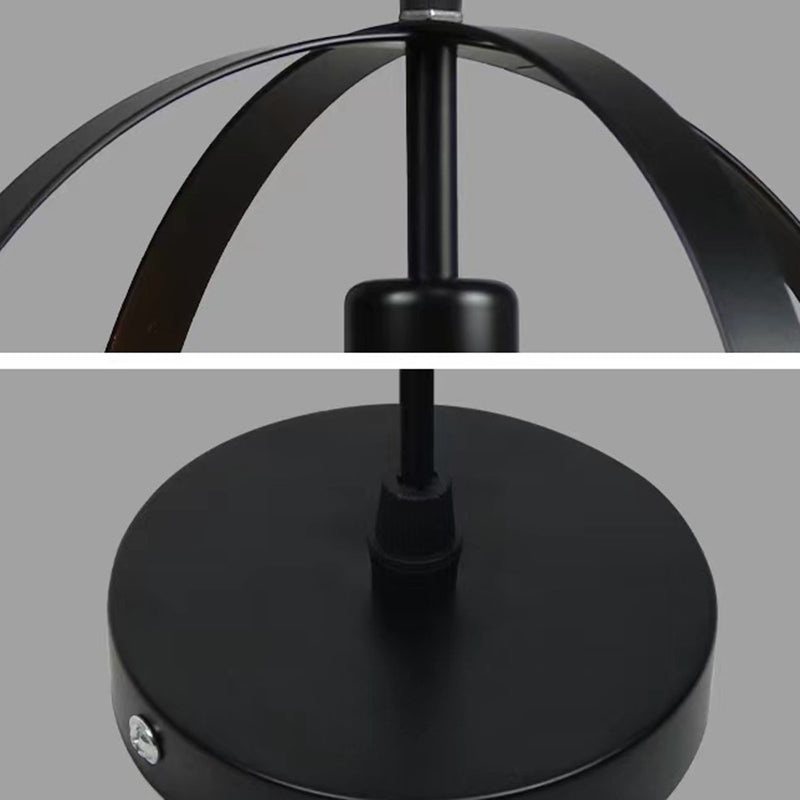 Traditionelle Vintage Globe Iron 1-Light Pendelleuchte für Wohnzimmer 