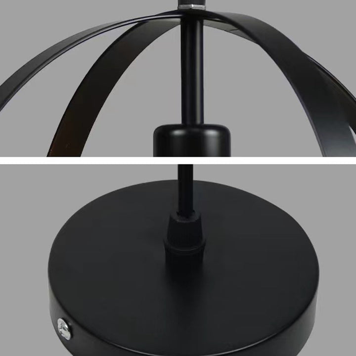 Traditionelle Vintage Globe Iron 1-Light Pendelleuchte für Wohnzimmer 