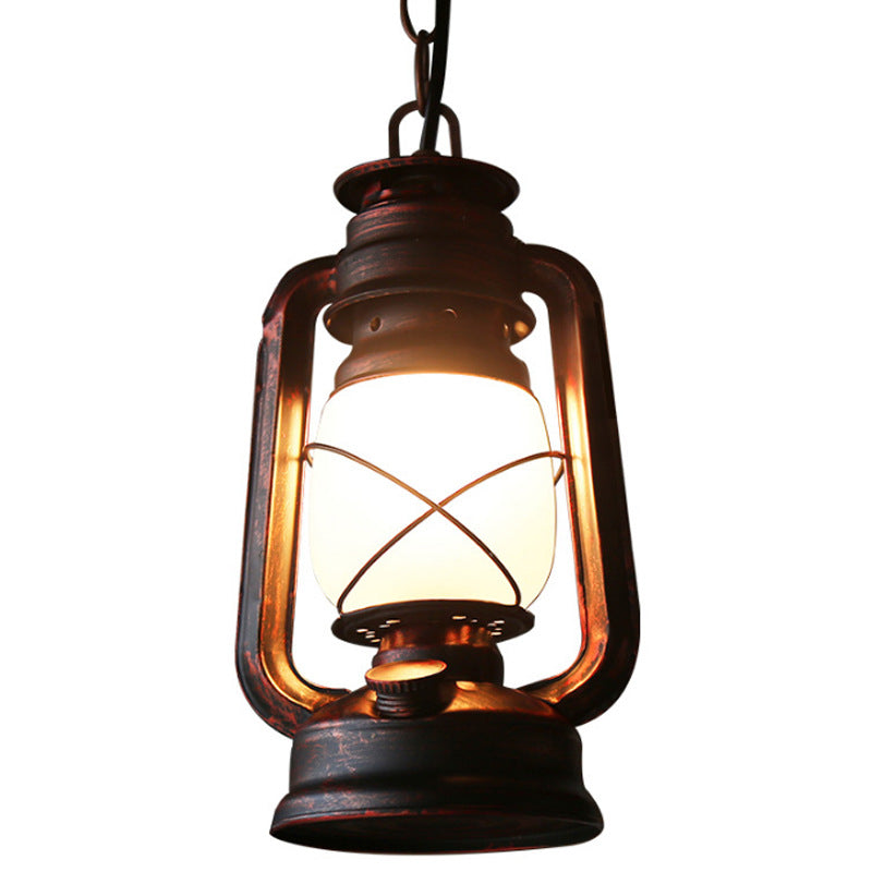 Zeitgenössische industrielle Zylinder Eisen Glas 1-Licht Pendelleuchte für Wohnzimmer 