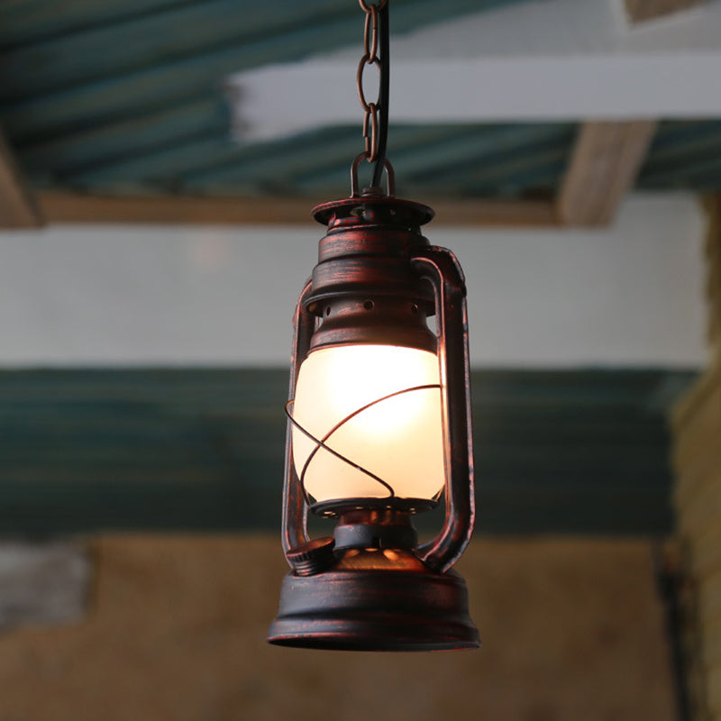 Zeitgenössische industrielle Zylinder Eisen Glas 1-Licht Pendelleuchte für Wohnzimmer 