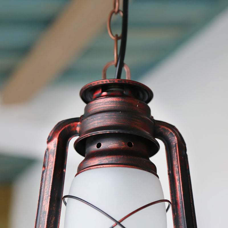 Zeitgenössische industrielle Zylinder Eisen Glas 1-Licht Pendelleuchte für Wohnzimmer 