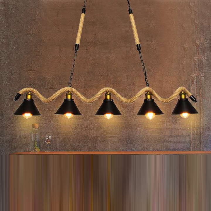 Traditional Vintage Dome Iron Rope 3/5-Light Island Light Chandelier Light For Living Room