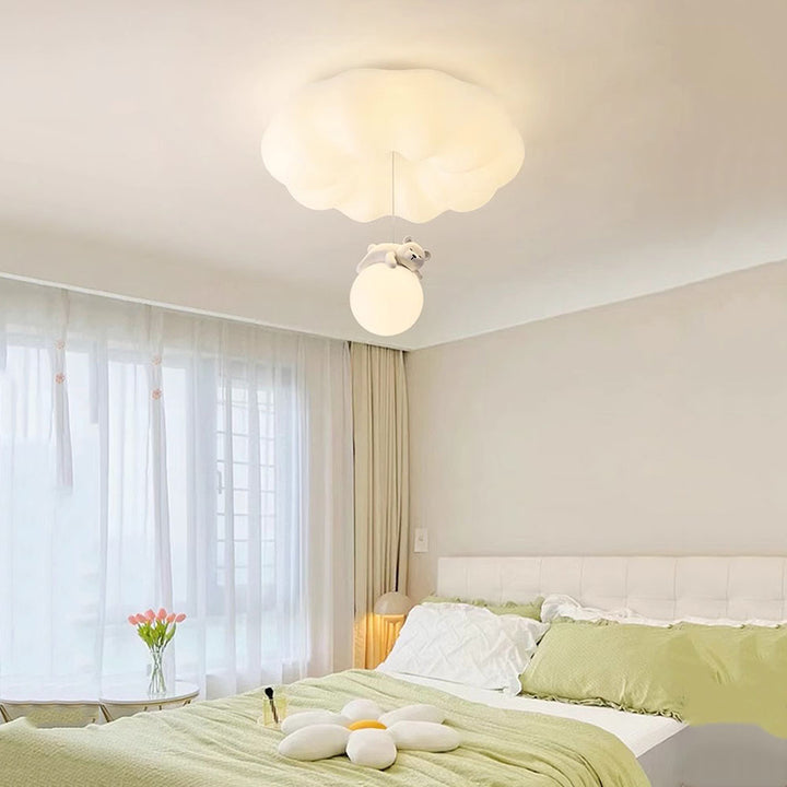 Contemporary Creative Cloud Iron Plastic LED Kids Flush Mount Ceiling Light For Living Room