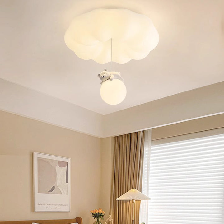 Contemporary Creative Cloud Iron Plastic LED Kids Flush Mount Ceiling Light For Living Room