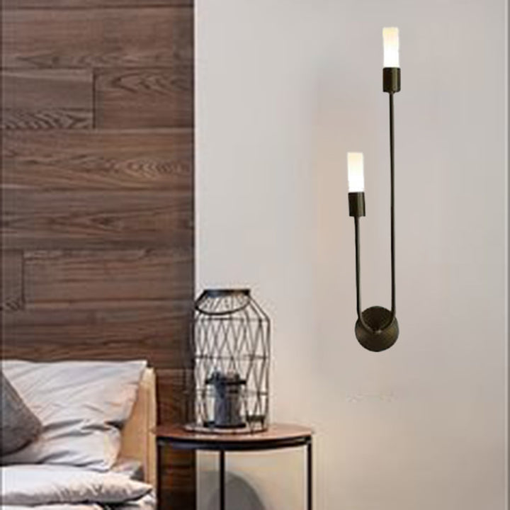 Moderne Übergangssäule Eisen Acryl 2-Licht Wandleuchte Lampe für Wohnzimmer 