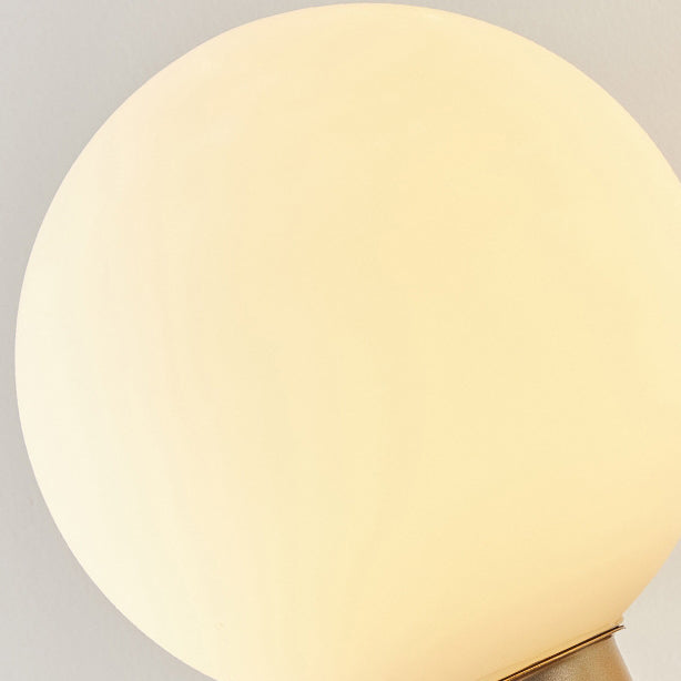 Applique Murale Traditionnelle Vintage Globe en Cuivre Bois Verre 1 Lumière pour Salon 