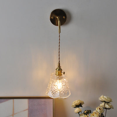Applique Murale 1 Lumière en Verre Cuivre avec Tambour Japonais Traditionnel pour Salon 