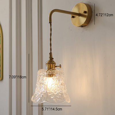 Applique Murale 1 Lumière en Verre Cuivre avec Tambour Japonais Traditionnel pour Salon 