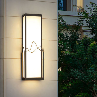 Modern Minimalist Waterproof Stainless Steel Acrylic Rectangular LED Wall Sconce Lamp for Garden