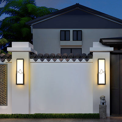 Modern Minimalist Waterproof Stainless Steel Acrylic Rectangular LED Wall Sconce Lamp for Garden