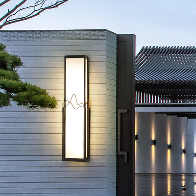 Modern Minimalist Waterproof Stainless Steel Acrylic Rectangular LED Wall Sconce Lamp for Garden
